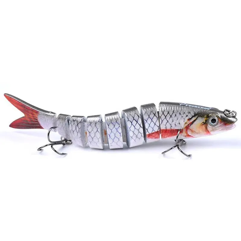 8 segmento swimbait isca de pesca 3 pçs conjunto 135mm 19g multi articulado afundamento lento biônico 3d olhos isca de pesca ferramenta equipamentos de pesca
