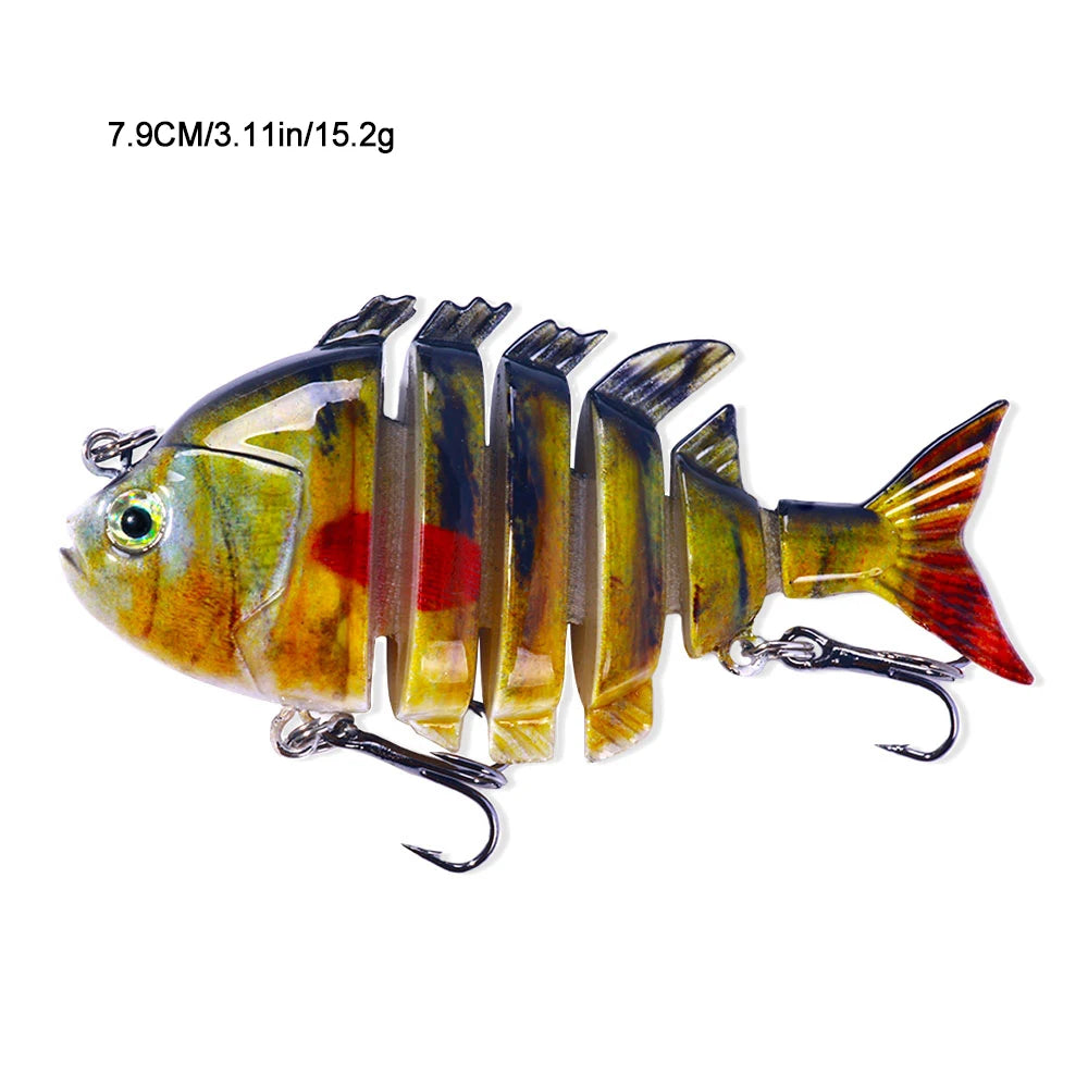 Iscas de pesca swimbait forma de tilápia realista 6.35cm-9.3g isca dura 63mm 9.3g isca com gancho agudo iscas multiarticuladas para baixo