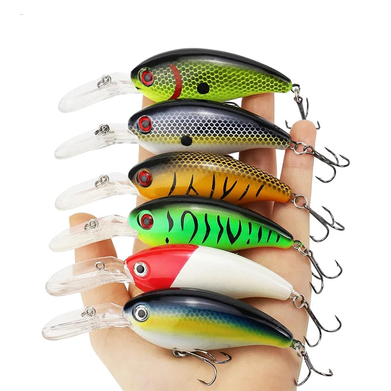 Crankbaits conjunto de cores misturadas isca de pesca lote minnow wobbler baixo swimbait mar nadar iscas duras afundando equipamento pesca