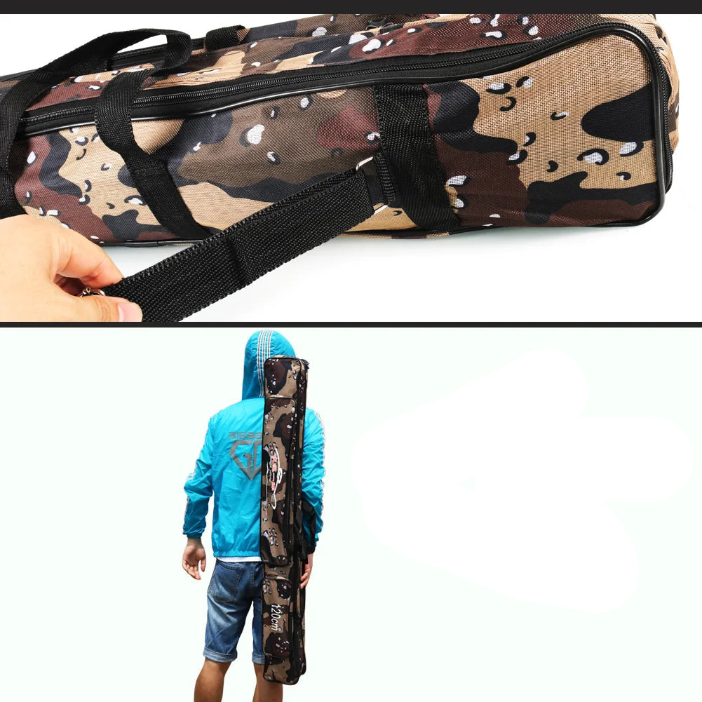Sougayilang saco de vara de pesca 80cm 120cm portátil náilon sacos de equipamento de pesca grande capacidade saco de acessórios de pesca