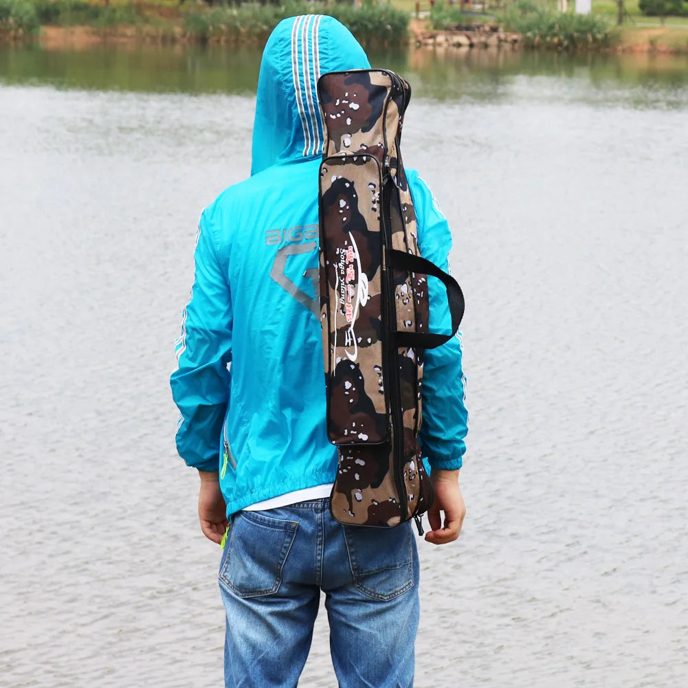Sougayilang saco de vara de pesca 80cm 120cm portátil náilon sacos de equipamento de pesca grande capacidade saco de acessórios de pesca