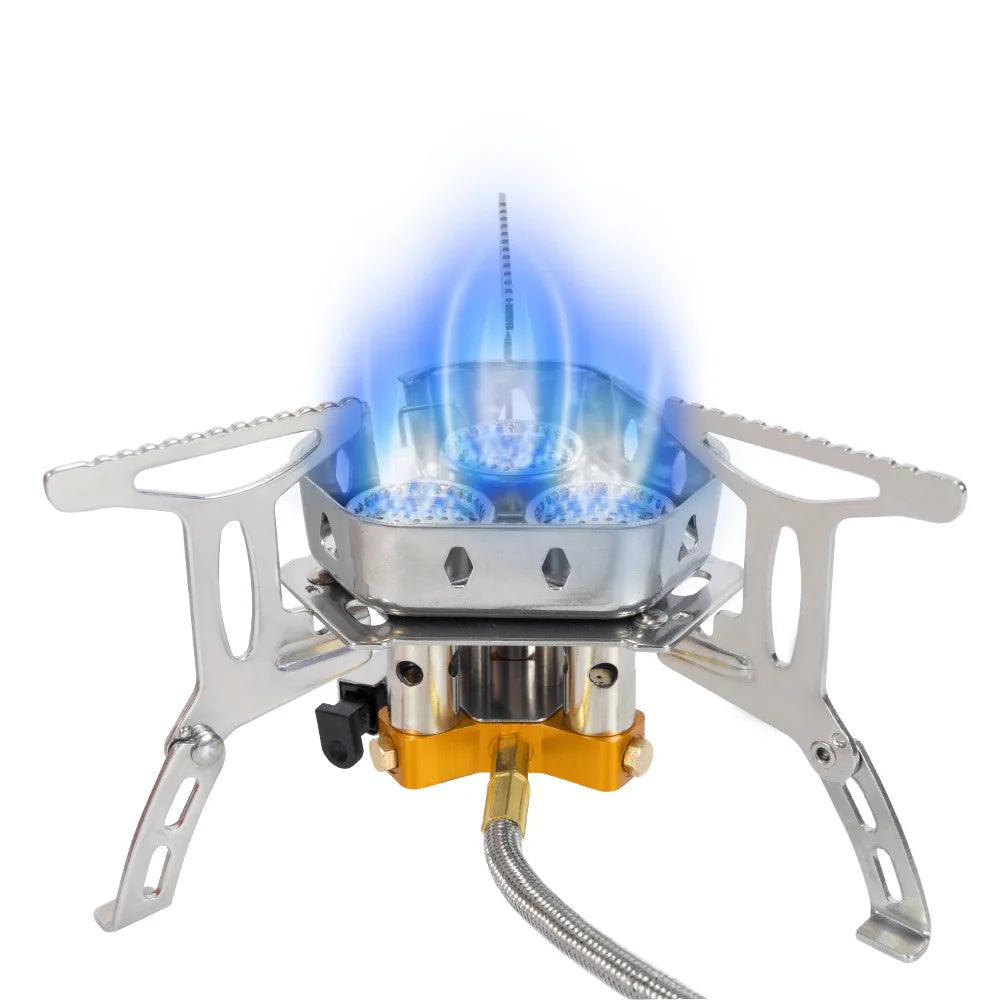 Tarka fogão a gás com 3 cabeças, queimadores de acampamento turístico, forno dobrável para mochila, 5800w, caminhadas ao ar livre, piquenique, churrasco, equipamento de cozinha