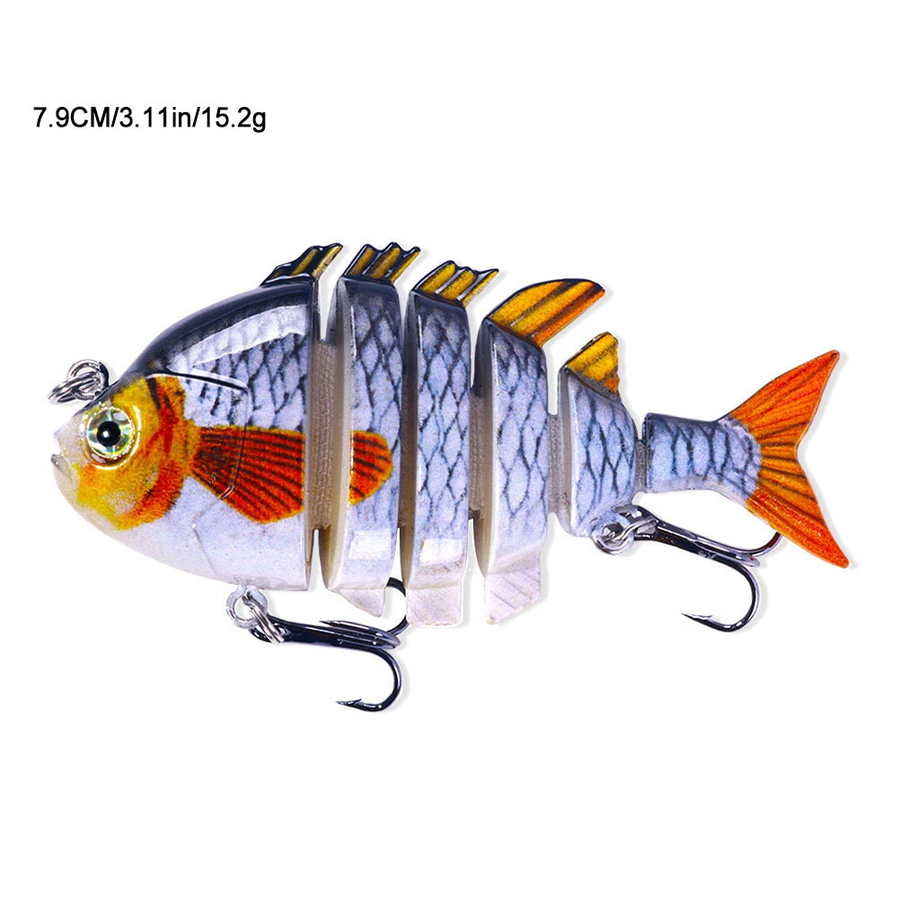 Iscas de pesca swimbait forma de tilápia realista 6.35cm-9.3g isca dura 63mm 9.3g isca com gancho agudo iscas multiarticuladas para baixo