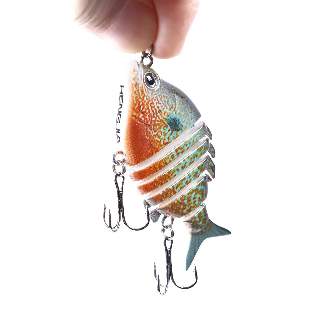 Iscas de pesca swimbait forma de tilápia realista 6.35cm-9.3g isca dura 63mm 9.3g isca com gancho agudo iscas multiarticuladas para baixo