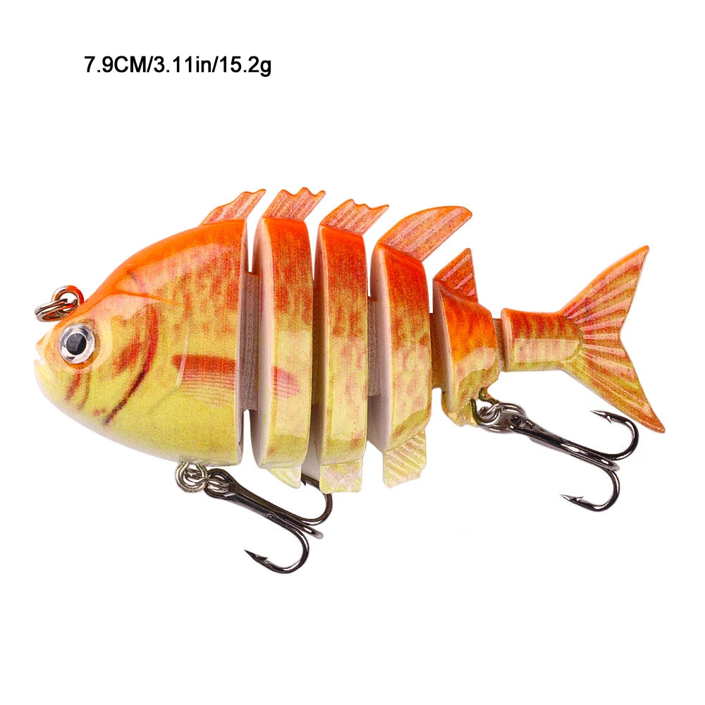 Iscas de pesca swimbait forma de tilápia realista 6.35cm-9.3g isca dura 63mm 9.3g isca com gancho agudo iscas multiarticuladas para baixo