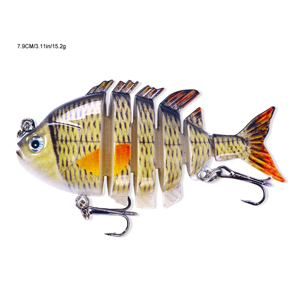 Iscas de pesca swimbait forma de tilápia realista 6.35cm-9.3g isca dura 63mm 9.3g isca com gancho agudo iscas multiarticuladas para baixo