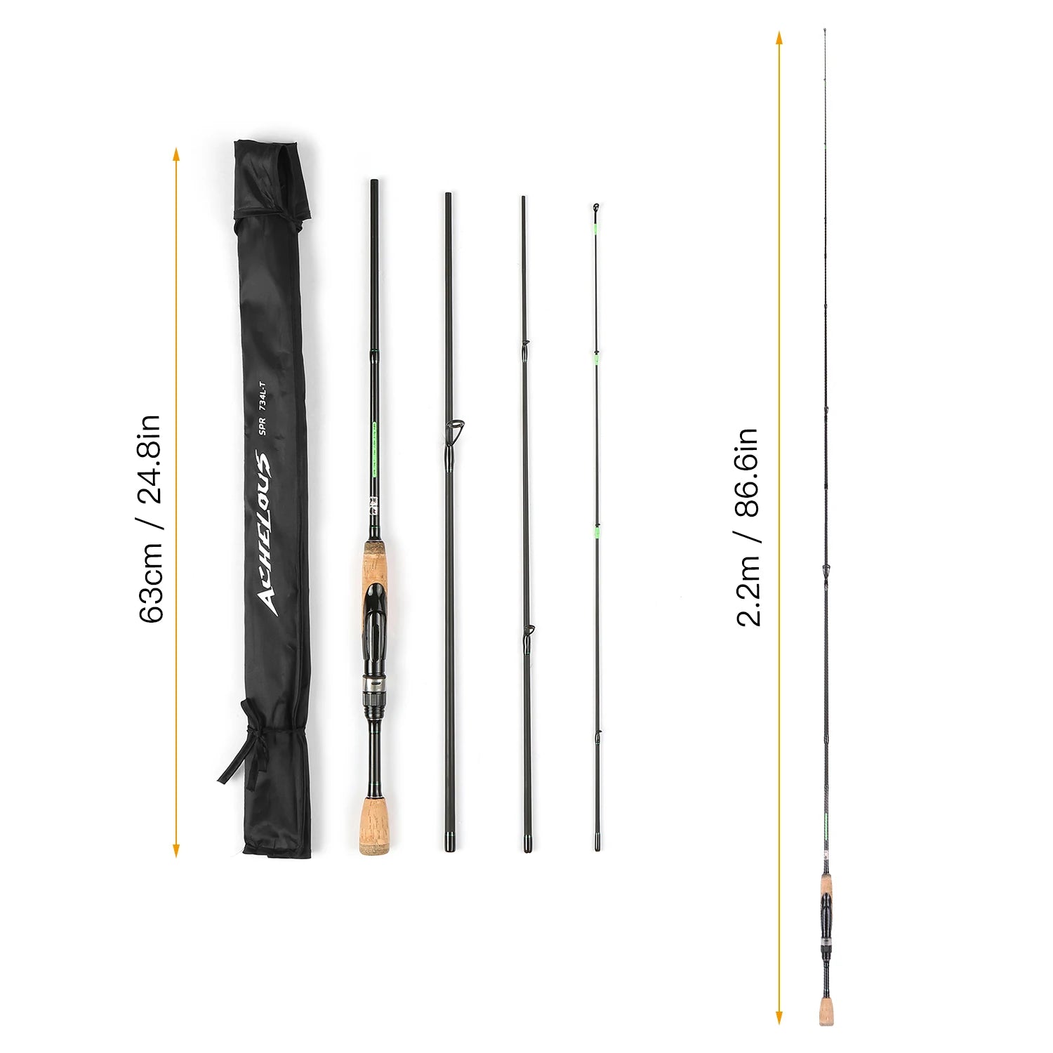 Viagem portátil Spinning Vara De Pesca, Fibra De Carbono Leve, 4 Peças De Pesca Pólo, Vara De Pesca Telescópica, Ferramentas De Pesca, 2024