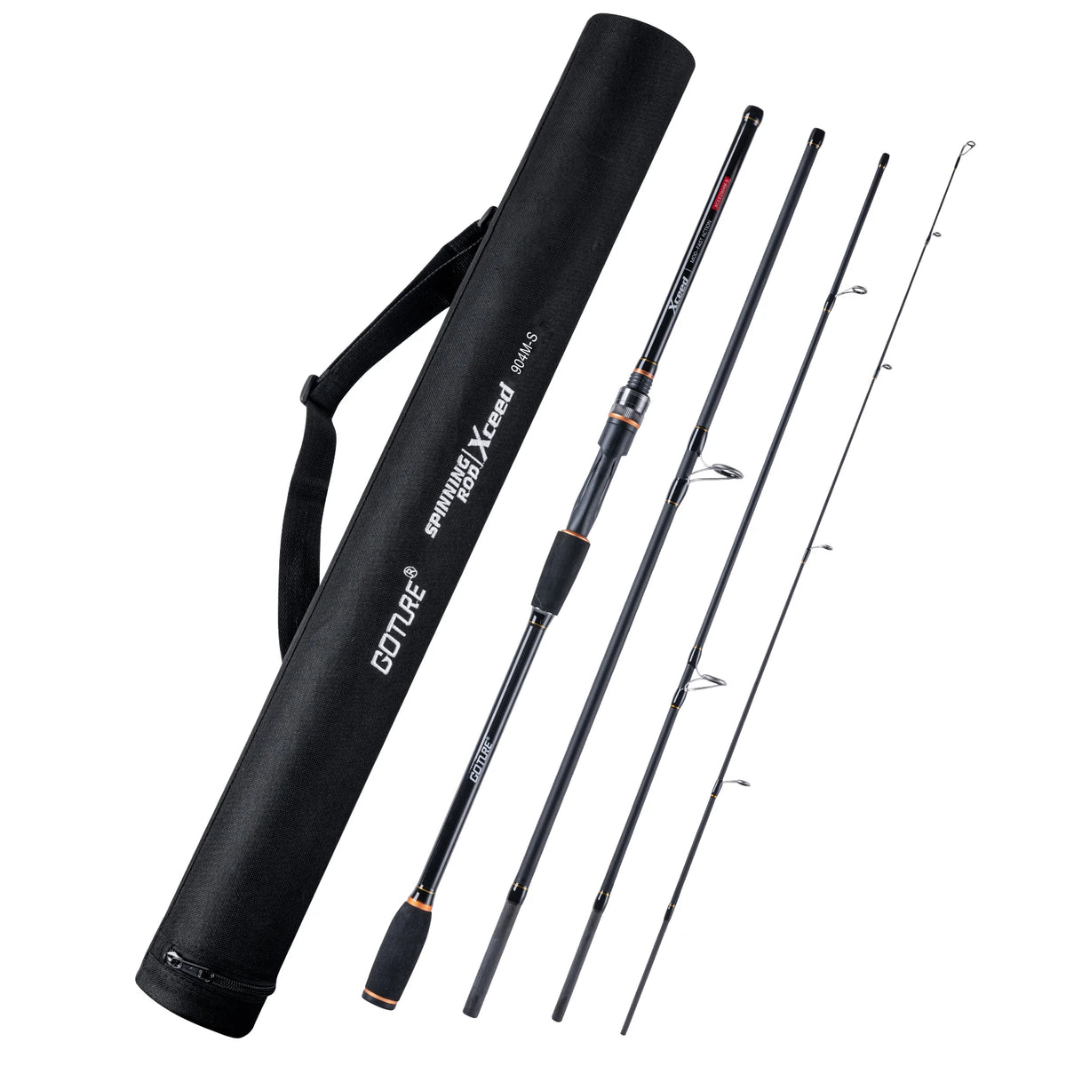 Goture 4 peças isca vara de pesca 1.98m 2.1m 2.4m 2.7m 3m 30t + 24t fibra de carbono fiação fundição vara de pesca bass pike viagens haste
