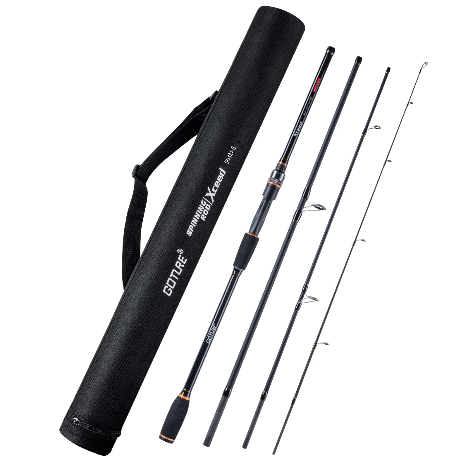 Goture 4 peças isca vara de pesca 1.98m 2.1m 2.4m 2.7m 3m 30t + 24t fibra de carbono fiação fundição vara de pesca bass pike viagens haste