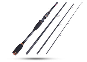 Goture 4 peças isca vara de pesca 1.98m 2.1m 2.4m 2.7m 3m 30t + 24t fibra de carbono fiação fundição vara de pesca bass pike viagens haste