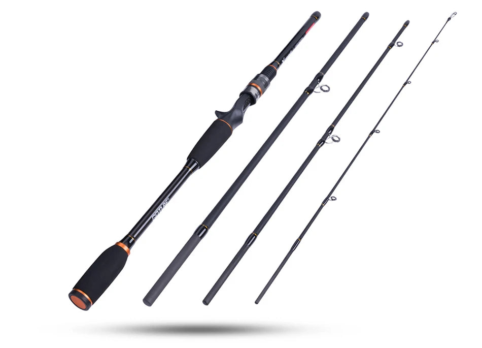 Goture 4 peças isca vara de pesca 1.98m 2.1m 2.4m 2.7m 3m 30t + 24t fibra de carbono fiação fundição vara de pesca bass pike viagens haste