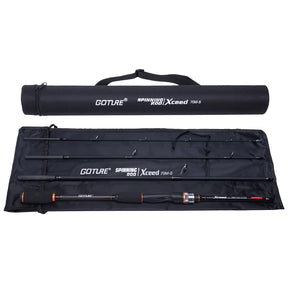 Goture 4 peças isca vara de pesca 1.98m 2.1m 2.4m 2.7m 3m 30t + 24t fibra de carbono fiação fundição vara de pesca bass pike viagens haste