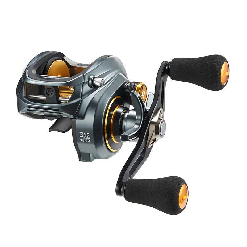 Piscifun alijoz 300 carretel de arremesso 15kg arrasto máximo 8 + 1 rolamentos quadro de alumínio carretel de pesca de água salgada de água doce baixo perfil
