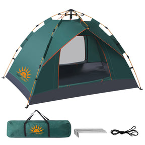 Pop-up Automática Barraca Ao Ar Livre,Proteção Solar,Acampamento Pop-up Rápida Para 3-4 Pessoas Barraca Familiares Verde/Branco