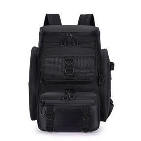 Bolsa de pesca 50l com suporte para vara, bolsa de peito para equipamento de peixe, organizador de isca, mochila de armazenamento, acampamento ao ar livre, caminhadas, mochila grande