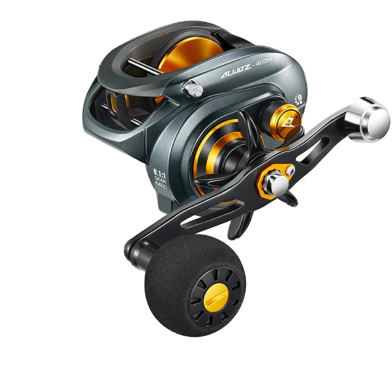 Piscifun alijoz 400 carretilhas de pesca baitcaster 17kg arrasto máximo 8 + 1 rolamentos quadro de alumínio carretilhas de pesca de água salgada de água doce