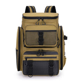 Bolsa de pesca 50l com suporte para vara, bolsa de peito para equipamento de peixe, organizador de isca, mochila de armazenamento, acampamento ao ar livre, caminhadas, mochila grande
