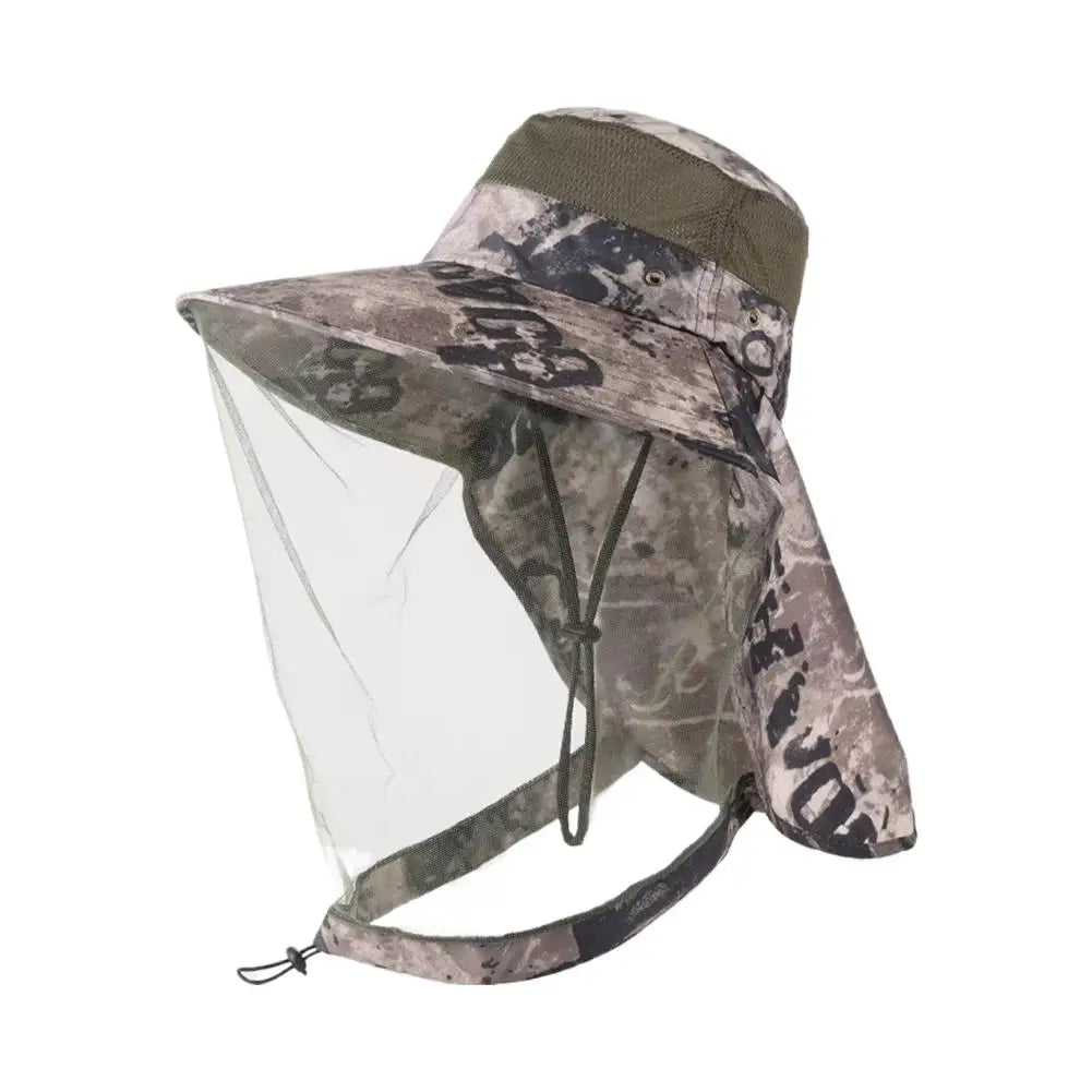 Chapéu de sol à prova de insetos com rede facial proteção UV equipamento de pesca e apicultura cobertura total malha respirável verão chapéu ao ar livre