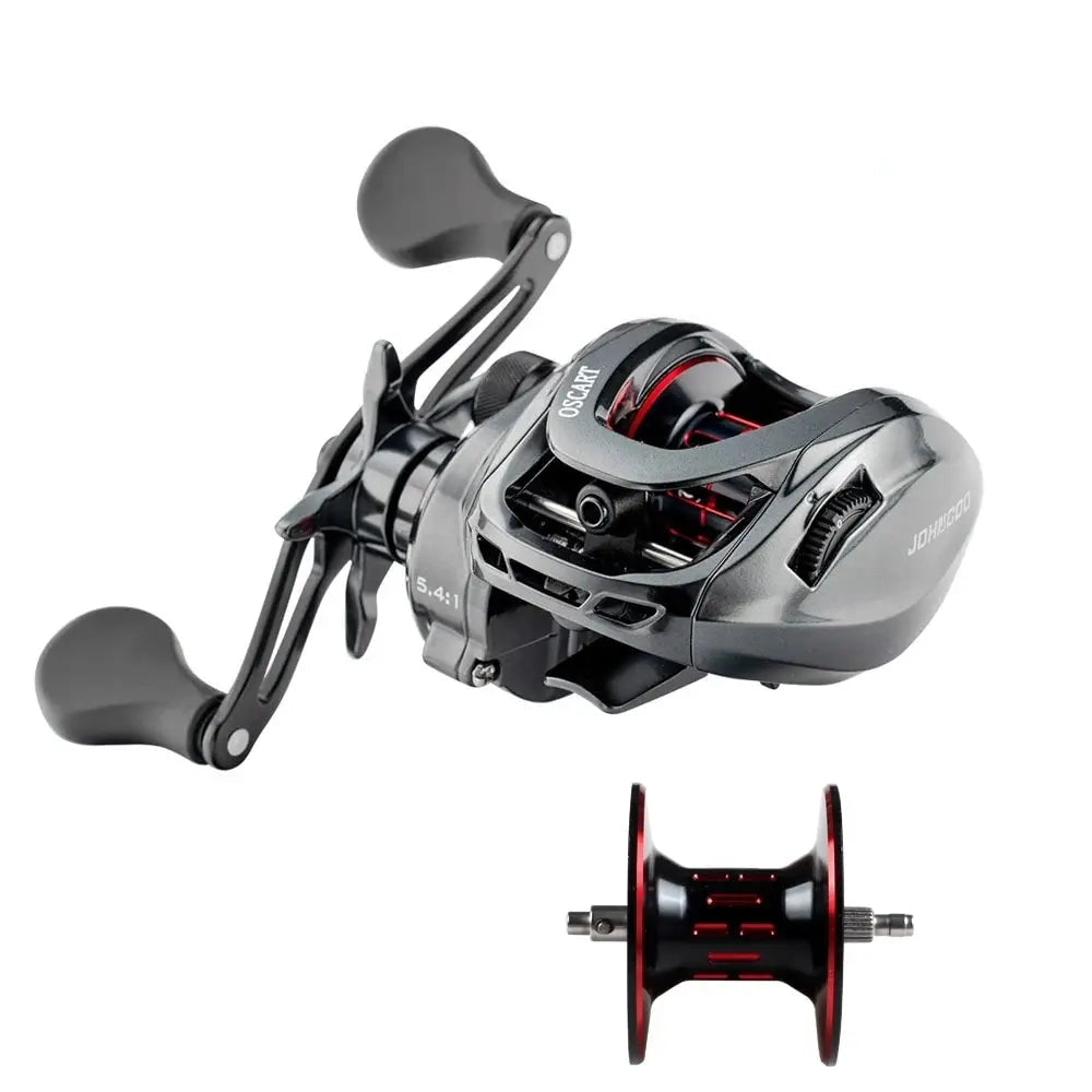 Água salgada Baitcasting pesca carretel e baitcaster, fundição isca, bobina multiplicadora, carretel sobressalente para polvo, 9BB, 5.4:1, 7.1:1
