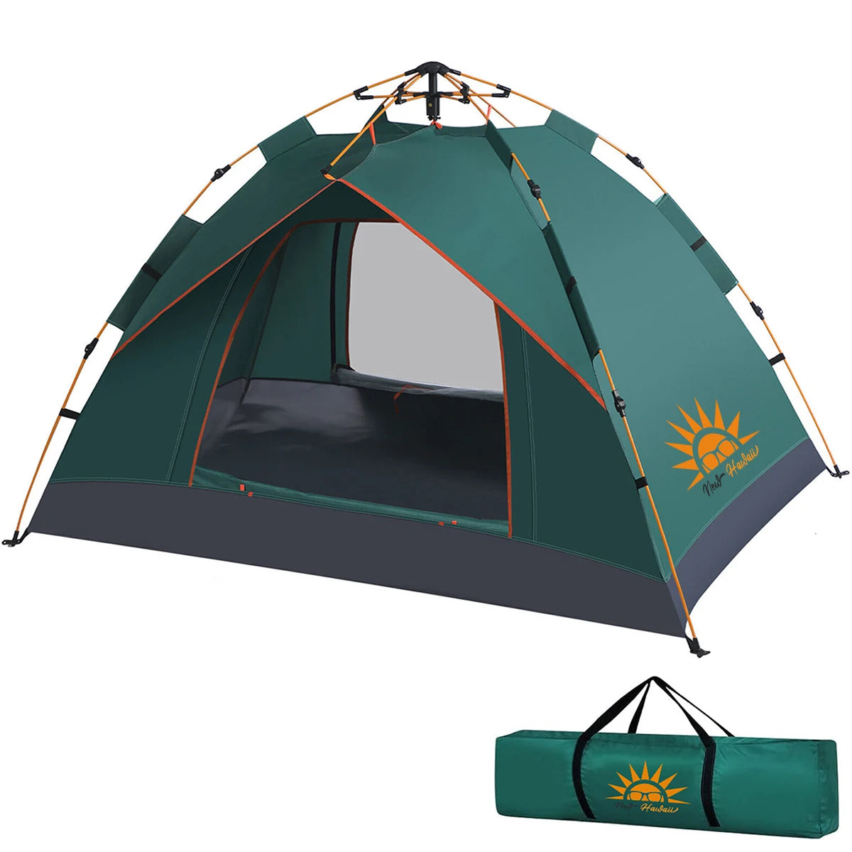 Pop-up Automática Barraca Ao Ar Livre,Proteção Solar,Acampamento Pop-up Rápida Para 3-4 Pessoas Barraca Familiares Verde/Branco