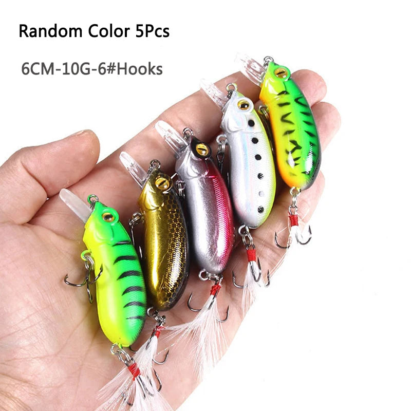 Crankbaits conjunto de cores misturadas isca de pesca lote minnow wobbler baixo swimbait mar nadar iscas duras afundando equipamento pesca