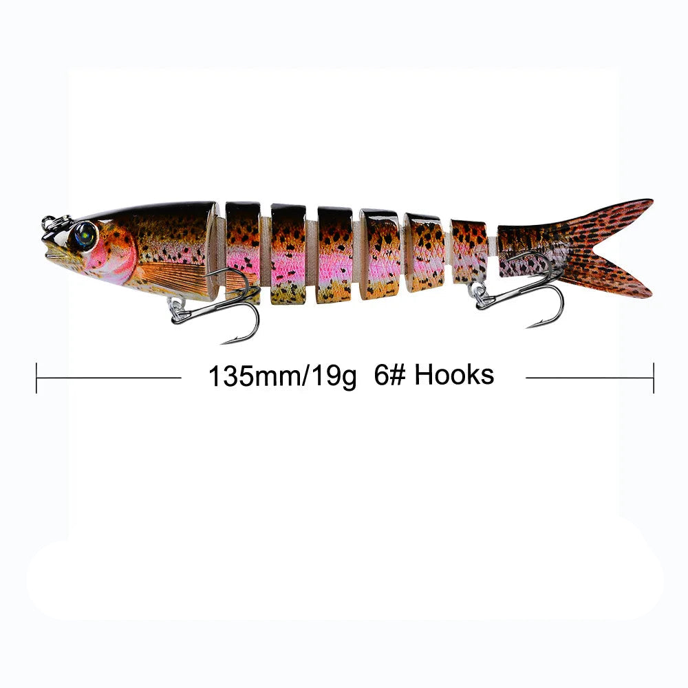 Proberos afundando wobblers iscas de pesca articulado crankbait swimbait 8 segmento duro isca artificial para equipamento de pesca isca