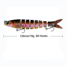 Proberos afundando wobblers iscas de pesca articulado crankbait swimbait 8 segmento duro isca artificial para equipamento de pesca isca