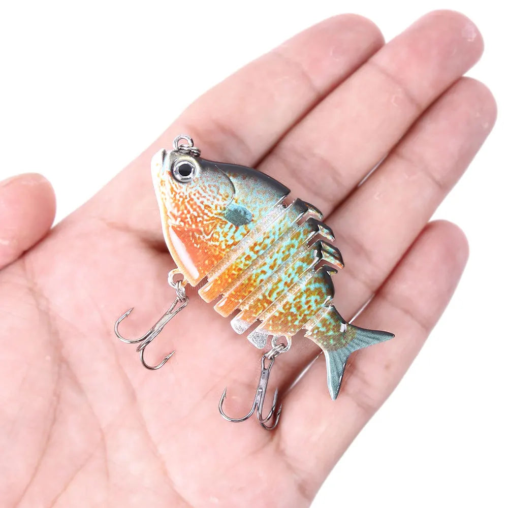Iscas de pesca swimbait forma de tilápia realista 6.35cm-9.3g isca dura 63mm 9.3g isca com gancho agudo iscas multiarticuladas para baixo