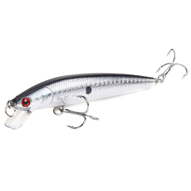 Cauda longa minnow isca de pesca 10cm 9g flutuante isca dura artificial wobbler crankbait 3d olho 10 cores carpa poleiro pesca equipamentos