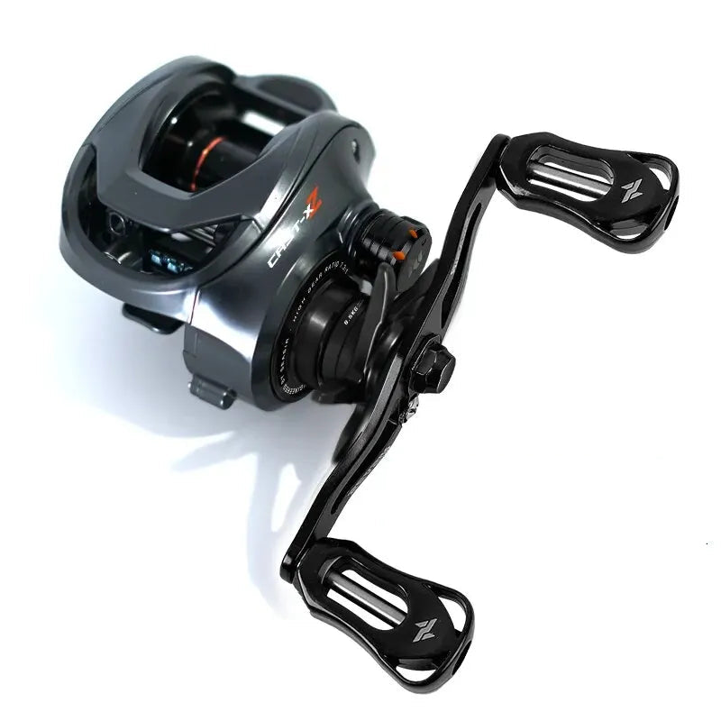 SEASIR Cast X2 Baitcasting Reel 7.3:1 Rolamento cerâmico híbrido Arruela de fibra de carbono Sistema de rolamento duplo N52 Freio Carretilhas de pesca
