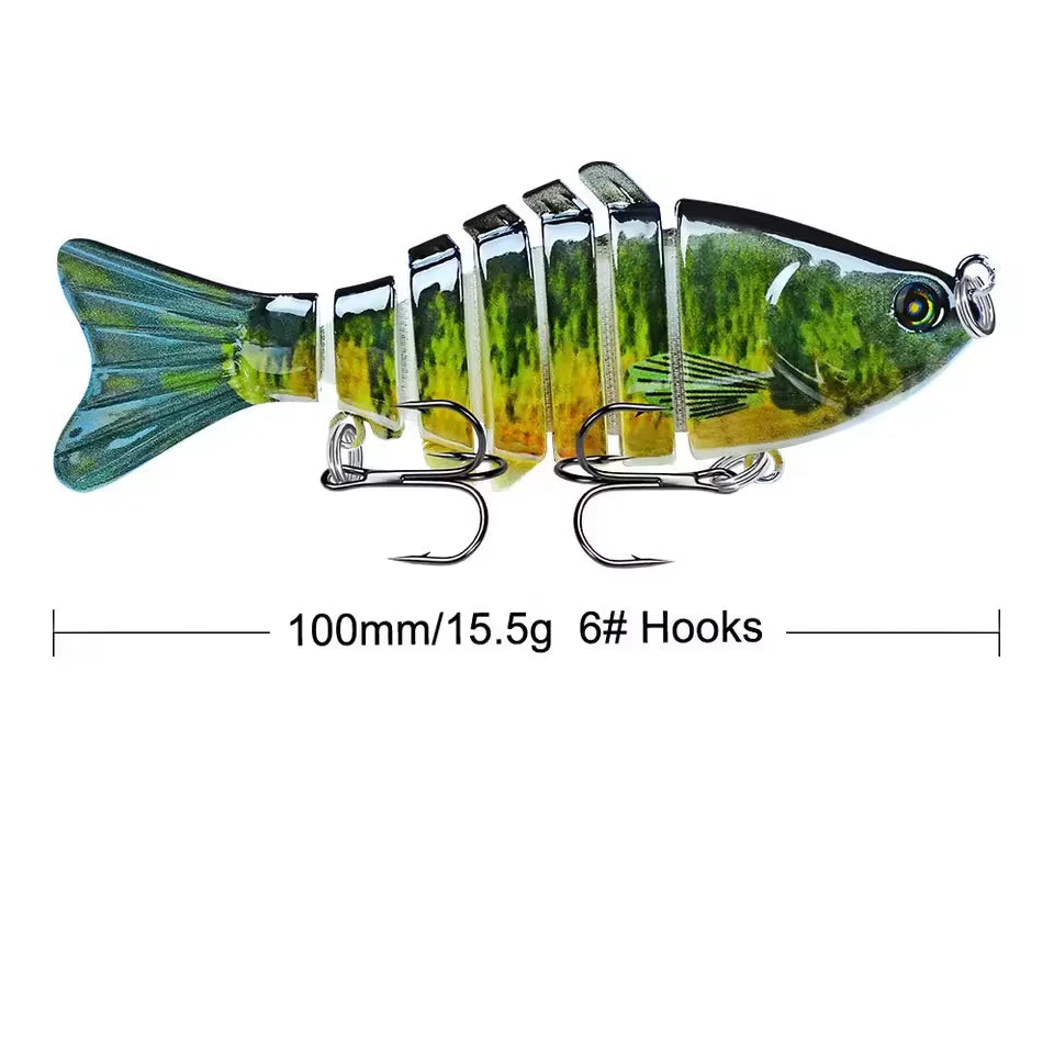 Multi articulado swimbait, afundando lento segmentado baixo isca de pesca, isca de pesca de natação para água salgada de água doce, kit de isca de pesca