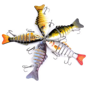 Multi articulado swimbait, afundando lento segmentado baixo isca de pesca, isca de pesca de natação para água salgada de água doce, kit de isca de pesca