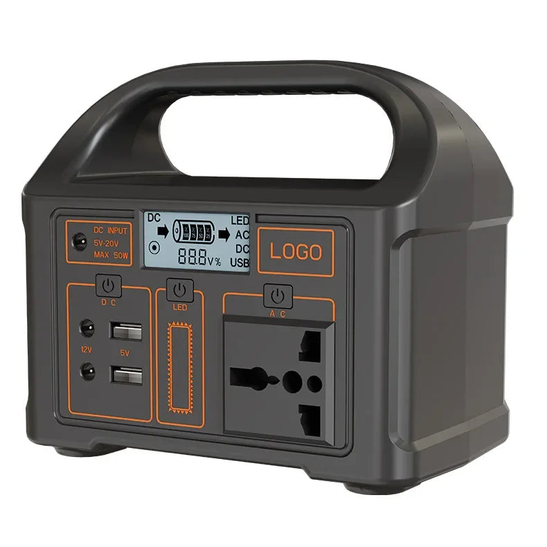 Gerador portátil ao ar livre com display LED, Camping Power Bank, banco de potência da bateria, pesca, 24000mAh, 110V, 220V, 100W