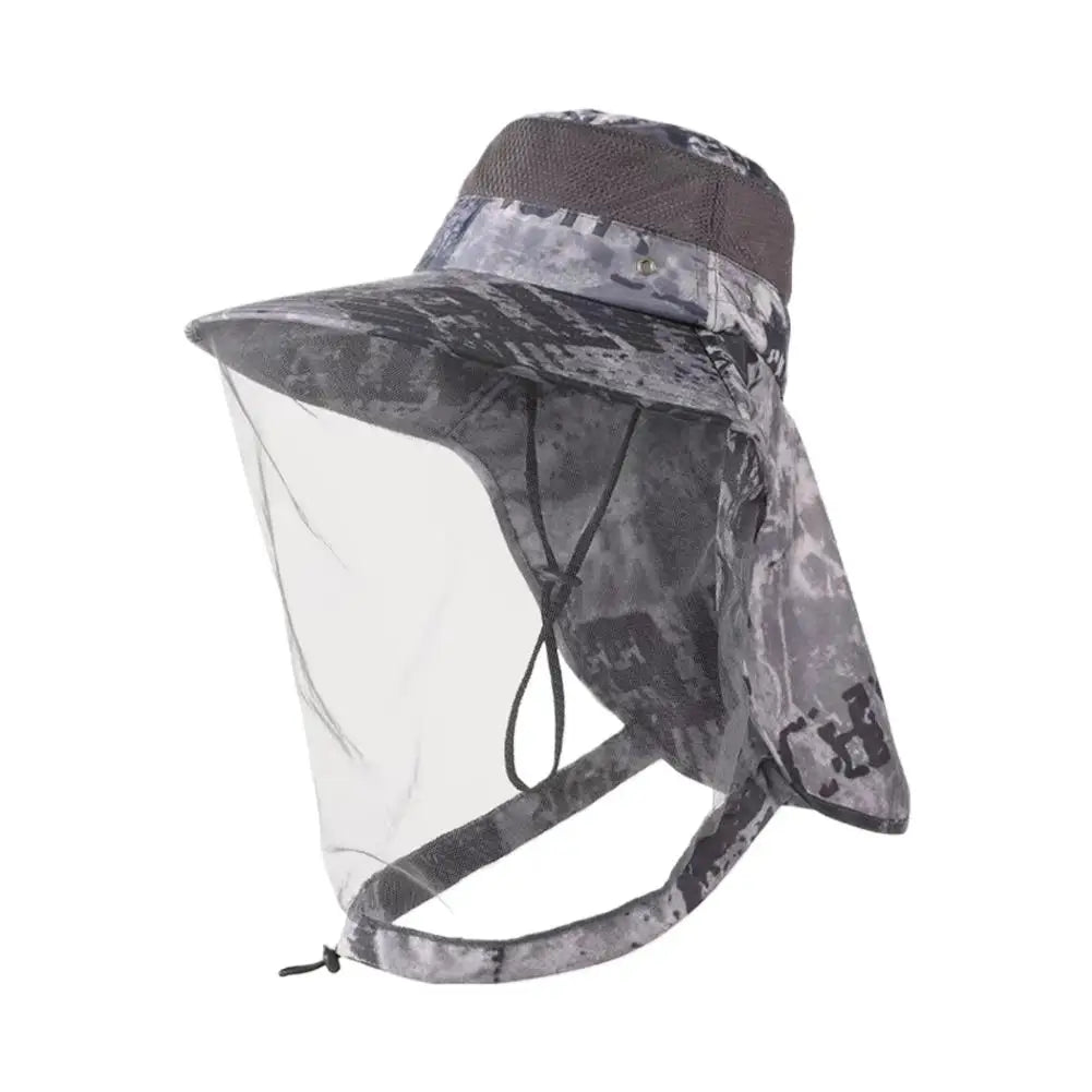 Chapéu de sol à prova de insetos com rede facial proteção UV equipamento de pesca e apicultura cobertura total malha respirável verão chapéu ao ar livre