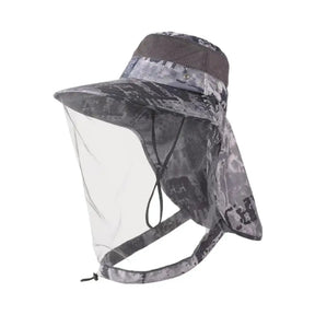 Chapéu de sol à prova de insetos com rede facial proteção UV equipamento de pesca e apicultura cobertura total malha respirável verão chapéu ao ar livre