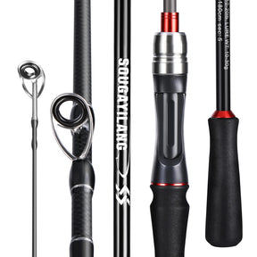 Sougayilang vara de pesca giratória/fundição power m vara de fibra de carbono pólo 5/6 seções viagem vara de pesca equipamento de pesca