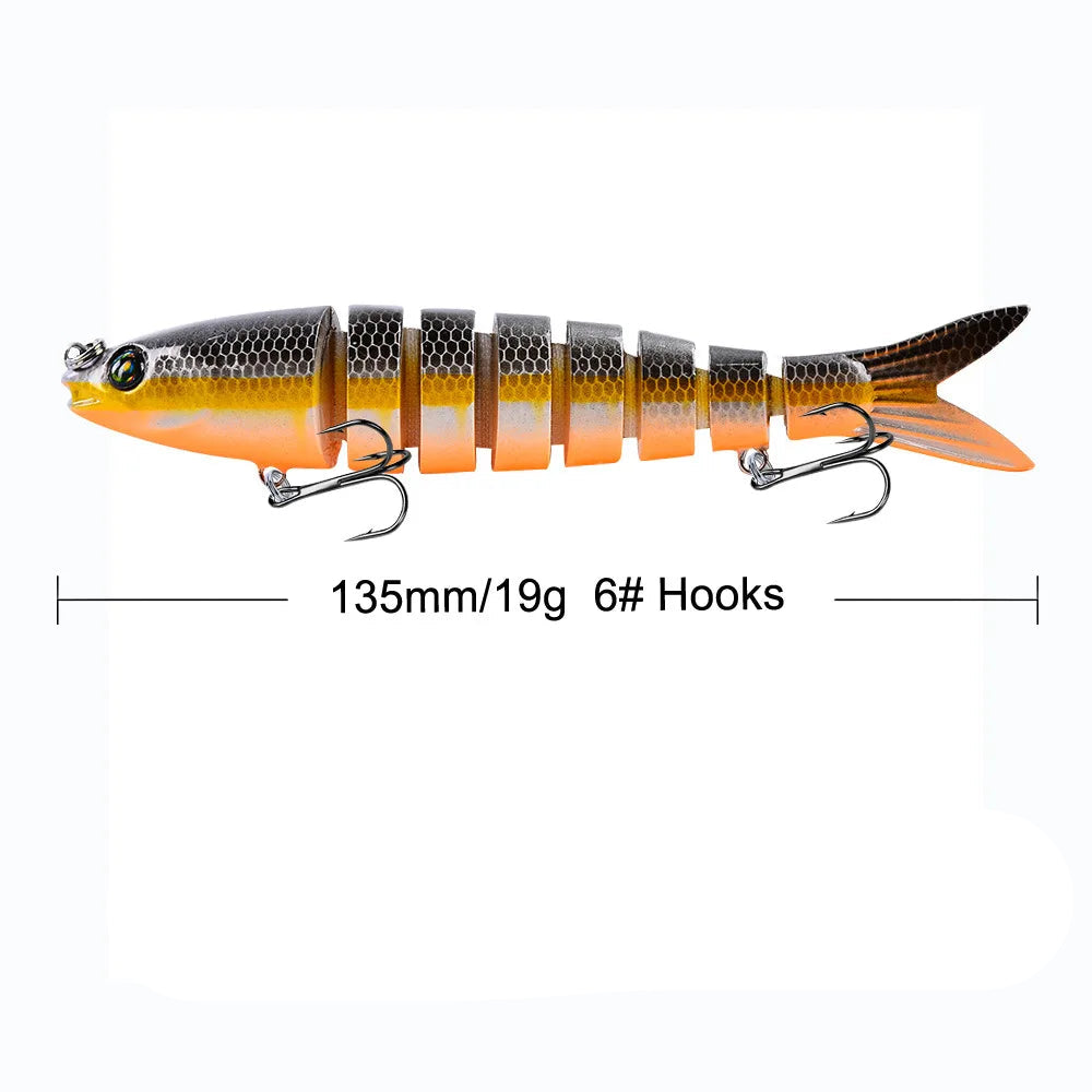 Proberos afundando wobblers iscas de pesca articulado crankbait swimbait 8 segmento duro isca artificial para equipamento de pesca isca