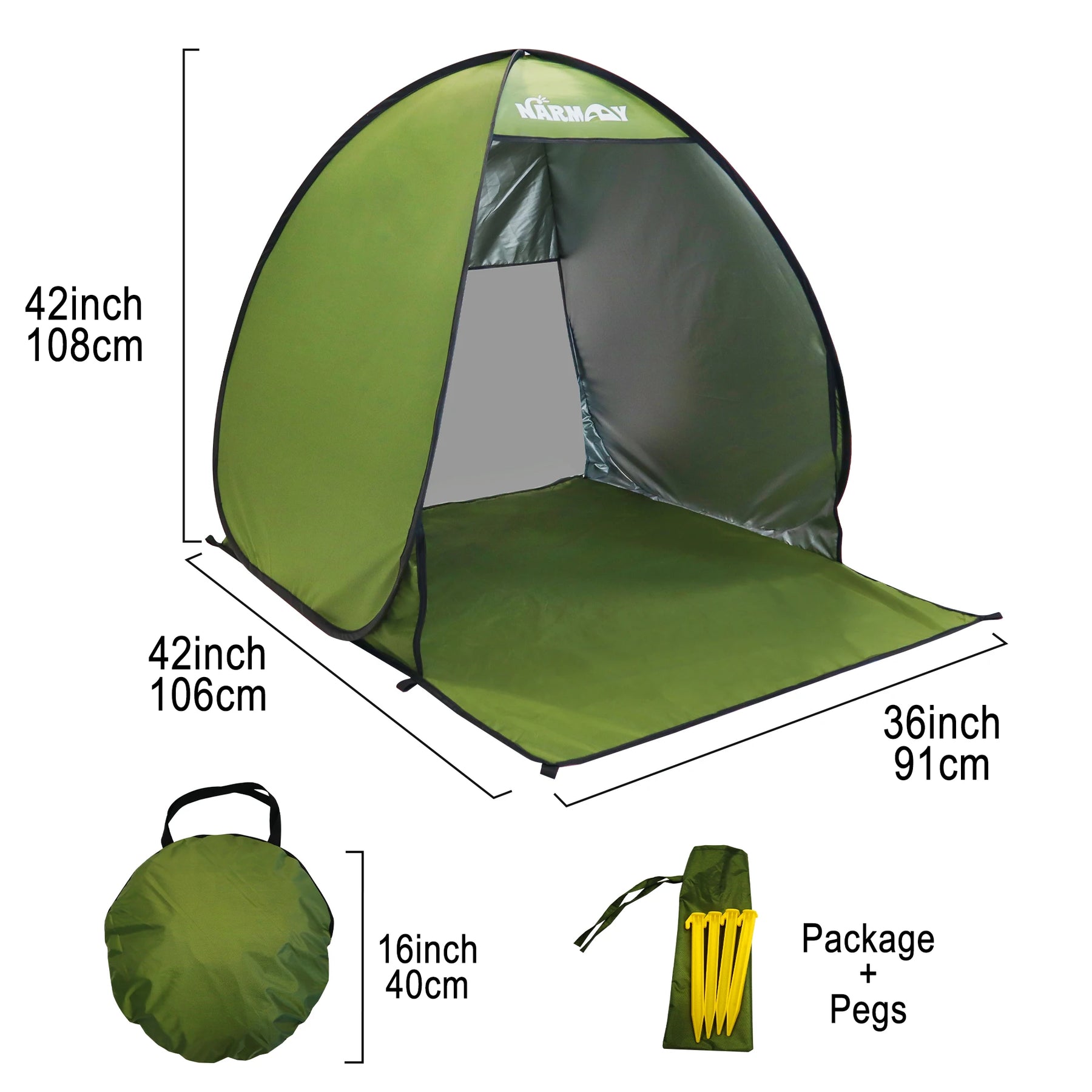 Tenda de praia pop-up Abrigo de proteção solar resistente a UV e à prova d'água para camping
