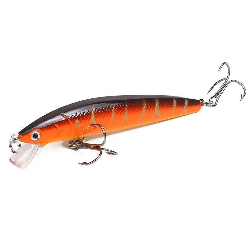 Cauda longa minnow isca de pesca 10cm 9g flutuante isca dura artificial wobbler crankbait 3d olho 10 cores carpa poleiro pesca equipamentos