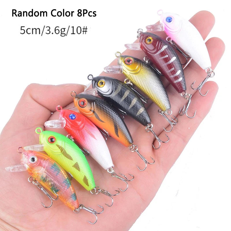 Crankbaits conjunto de cores misturadas isca de pesca lote minnow wobbler baixo swimbait mar nadar iscas duras afundando equipamento pesca
