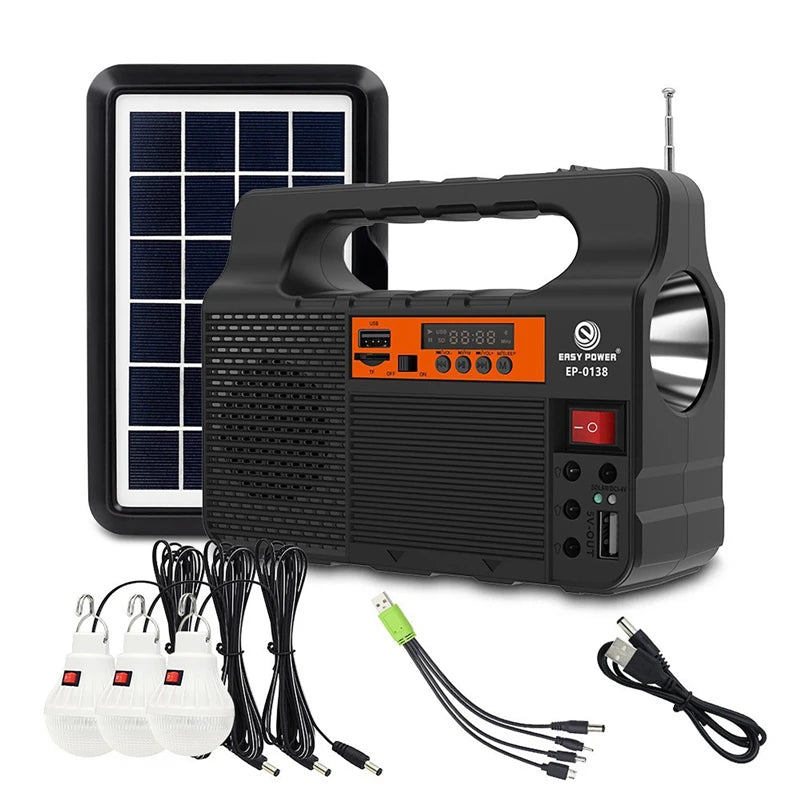 Kit gerador de painel de energia solar portátil com 3 lâmpadas led acampamento ao ar livre caminhadas iluminação solar pequeno sistema doméstico