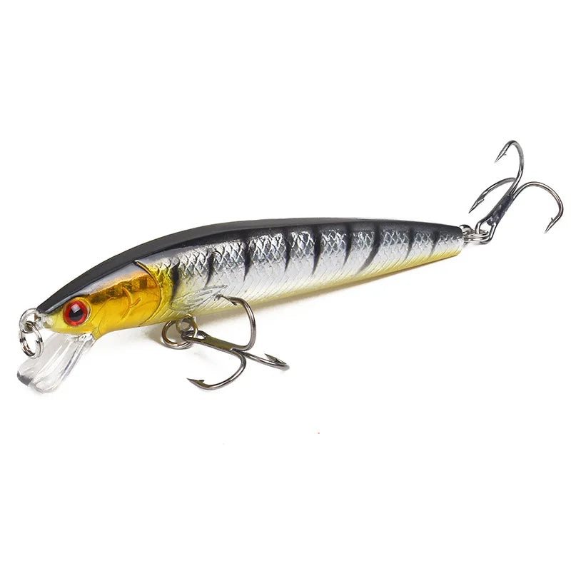 Cauda longa minnow isca de pesca 10cm 9g flutuante isca dura artificial wobbler crankbait 3d olho 10 cores carpa poleiro pesca equipamentos