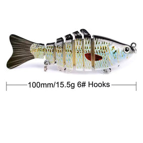 Multi articulado swimbait, afundando lento segmentado baixo isca de pesca, isca de pesca de natação para água salgada de água doce, kit de isca de pesca