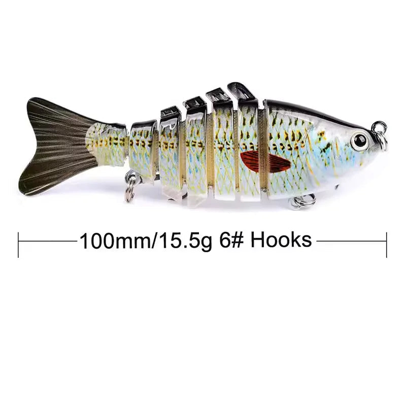 Multi articulado swimbait, afundando lento segmentado baixo isca de pesca, isca de pesca de natação para água salgada de água doce, kit de isca de pesca