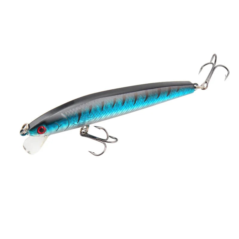 Cauda longa minnow isca de pesca 10cm 9g flutuante isca dura artificial wobbler crankbait 3d olho 10 cores carpa poleiro pesca equipamentos