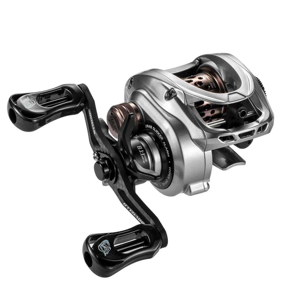 Soloking acura hicc50 pro carretel de arremesso 10 + 1bb ultraleve bfs carretel para truta baixo 7.1/8.1 relação engrenagem 4kg arrastar carretel de pesca
