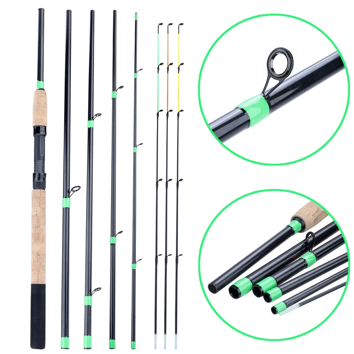 Sougayilang 3m alimentador vara de pesca alça de cortiça fibra de carbono fiação varas de pesca l m h potência 30-120g isca peso carpa pólo pesca