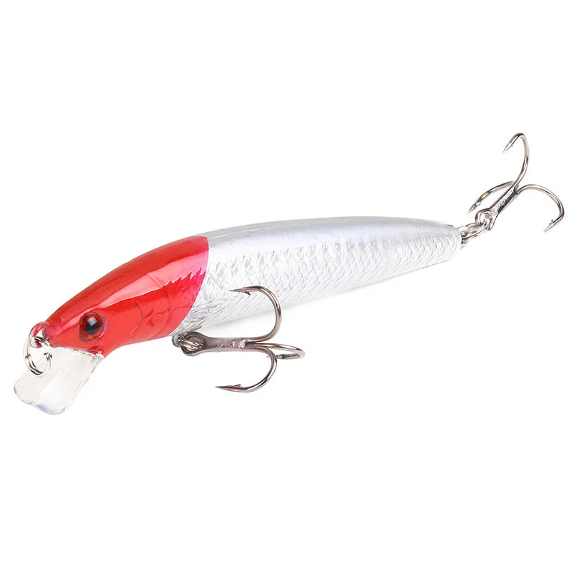 Cauda longa minnow isca de pesca 10cm 9g flutuante isca dura artificial wobbler crankbait 3d olho 10 cores carpa poleiro pesca equipamentos