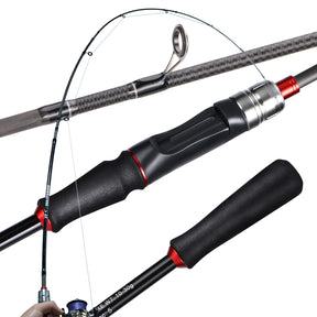 Sougayilang vara de pesca giratória/fundição power m vara de fibra de carbono pólo 5/6 seções viagem vara de pesca equipamento de pesca