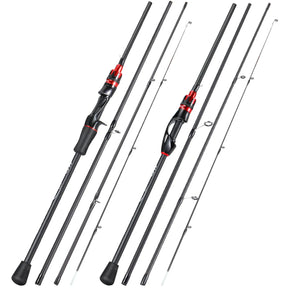 Sougayilang-Casting Spinning Fishing Rod, Ultraleve Carbon Fiber Rod, Pole 4 Seção com EVA Handle, Isca Peso 0.8-5g, 2.1m